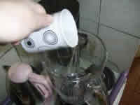 adding water